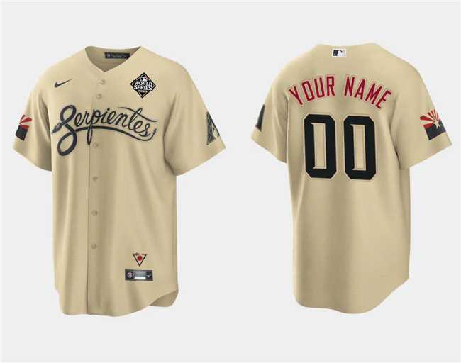 Men%27s Arizona Diamondbacks Active Player Custom Gold 2023 World Series City Connect Cool Base Stitched Baseball Jersey